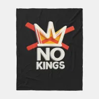 No Kings Anti Minimal Clean Design Fleece Blanket
