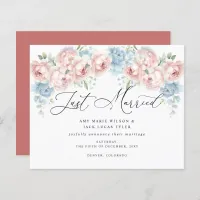 Budget Botanical Blush Floral Wedding Announcement