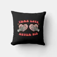 Skeleton Hands Heart Design Classic Aesthetic Throw Pillow
