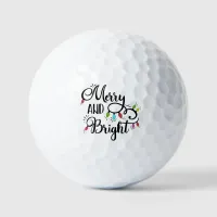 Merry and Bright Holiday Lights Christmas Holiday  Golf Balls