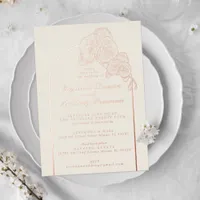 Elegant Gold Foil Orchid Arch Wedding  Foil Invitation
