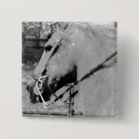 Horse in Black and White Button