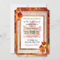 Pretty Fall Trees Themed Wedding Invitations