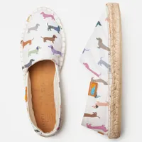 Dachshund Pattern Colorful Cute Dogs Espadrilles
