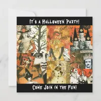 Vintage Halloween Collage Invitation