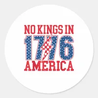No Kings In America We The People Vintage Classic Round Sticker