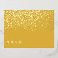 Tumeric and Gold Foil Wedding RSVP Foil Holiday Postcard