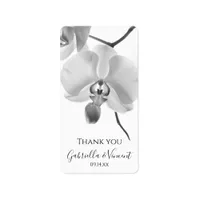 Black White Orchids Wedding Thank You Favor Tags