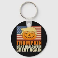 Trumpkin Halloween Funny Classic & Basic Design Keychain