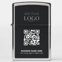 Custom Business Logo Black Corporate Gift QR Code Zippo Lighter