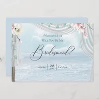 Modern Elegant Beach Arbor Be My Bridesmaid Invitation
