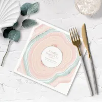 Agate Geode Glitter Wedding Rose Gold ID647 Napkins