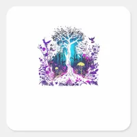 Fey Gothic Emo Goblincore Aesthetic  Forest Graphi Square Sticker