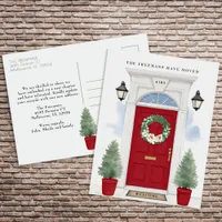 Red Front Door Moving Announcement  Postcard