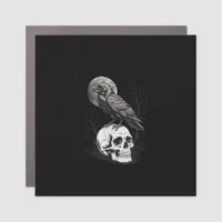 Crow, F-Caw-F Funny Bird Moon Gothic Adult Humor C Car Magnet