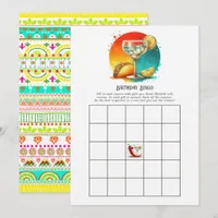 Tacos and Tequila Fiesta Birthday Party Bingo Game Invitation