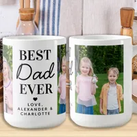 Best DAD Ever Personalized 2 Photo Father's Day Coffee Mug