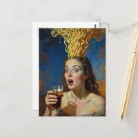 Surreal Brain Explosion Ramen Woman Postcard