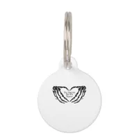 Til Death Skeleton Heart Hands Gothic Mood Pet ID Tag