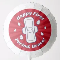 Cute Red Cartoon Menstrual Pad Happy First Period  Balloon