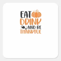 Eat Drink And Be Scary Minimal Clean Square Sticker