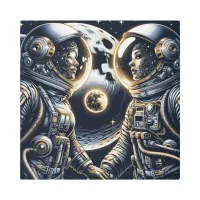 Love You to the Moon and Back | Astronauts Metal Print