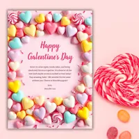 Sweet & Fun Candy Hearts Colorful Galentine's Day Holiday Card