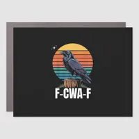 Funny Retro F-Caw-F Bird Crow Crow Bird  Car Magnet