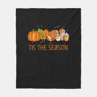 Tis The Season Football Pumpkin Spice Everything F Fleece Blanket