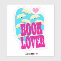 Book Lover Reading Cool Art Logo Saying Sticker