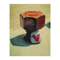 Hidden Heart Rock and a Rusty Bolt Wood Wall Art