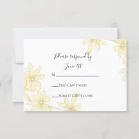 Pale Yellow Daisies Wedding RSVP