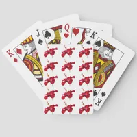 Red Hibiscus Flower Side View Poker Cards