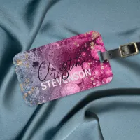 Abstract Chic Luxury Modern Glam Marble Paint Luggage Tag