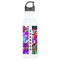 Colorful Personalized Marble Fluid Art   Stainless Steel Water Bottle