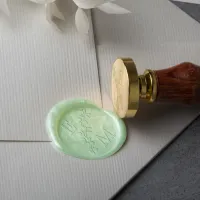 Modern Botanical Greenery Wedding Monogram Wax Seal Stamp