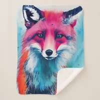 Red Fox Magnet Sherpa Blanket
