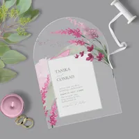 Wildflower Wedding Watercolor Fuchsia Arch ID954 Acrylic Invitations