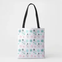 Cute Snowmen and Snowflakes Christmas Tote Bag