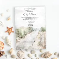 Wooden Boardwalk to the Beach Wedding Shower Invitation