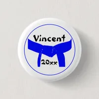 Martial Arts Light Blue Belt Button