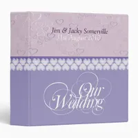 Love Hearts Purple Lilac Wedding Album Binder