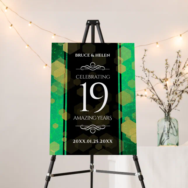 Elegant 19th Jade Wedding Anniversary Celebration Foam Board