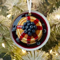Have a Berry Merry Christmas Blueberry Pancakes Metal Ornament