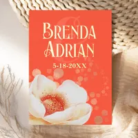Bold Orange and Gold Floral Wedding Foil Invitation