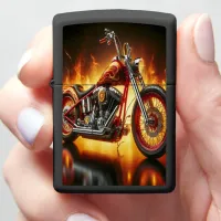 Flame-Painted Chopper Zippo Lighter