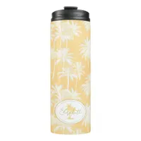 Hawaiian Palm Tree Silhouette Pattern Gold ID1093 Thermal Tumbler