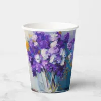 Pretty Vintage Purple Flowers Paper Cups