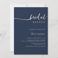 Navy Script Bridal Brunch Invitation