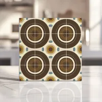 Mid-Century Modern Concentric Circles Ceramic Tile